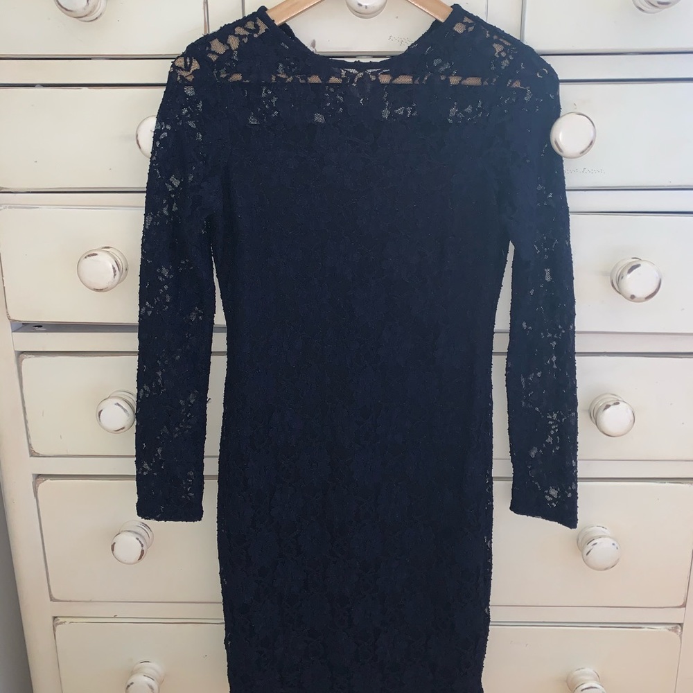 Zara Navy Lace Dress